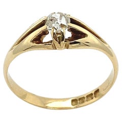 Antique Victorian Cut Diamond Ring Set with 0.30ct J/SI in 18ct Yellow Gold