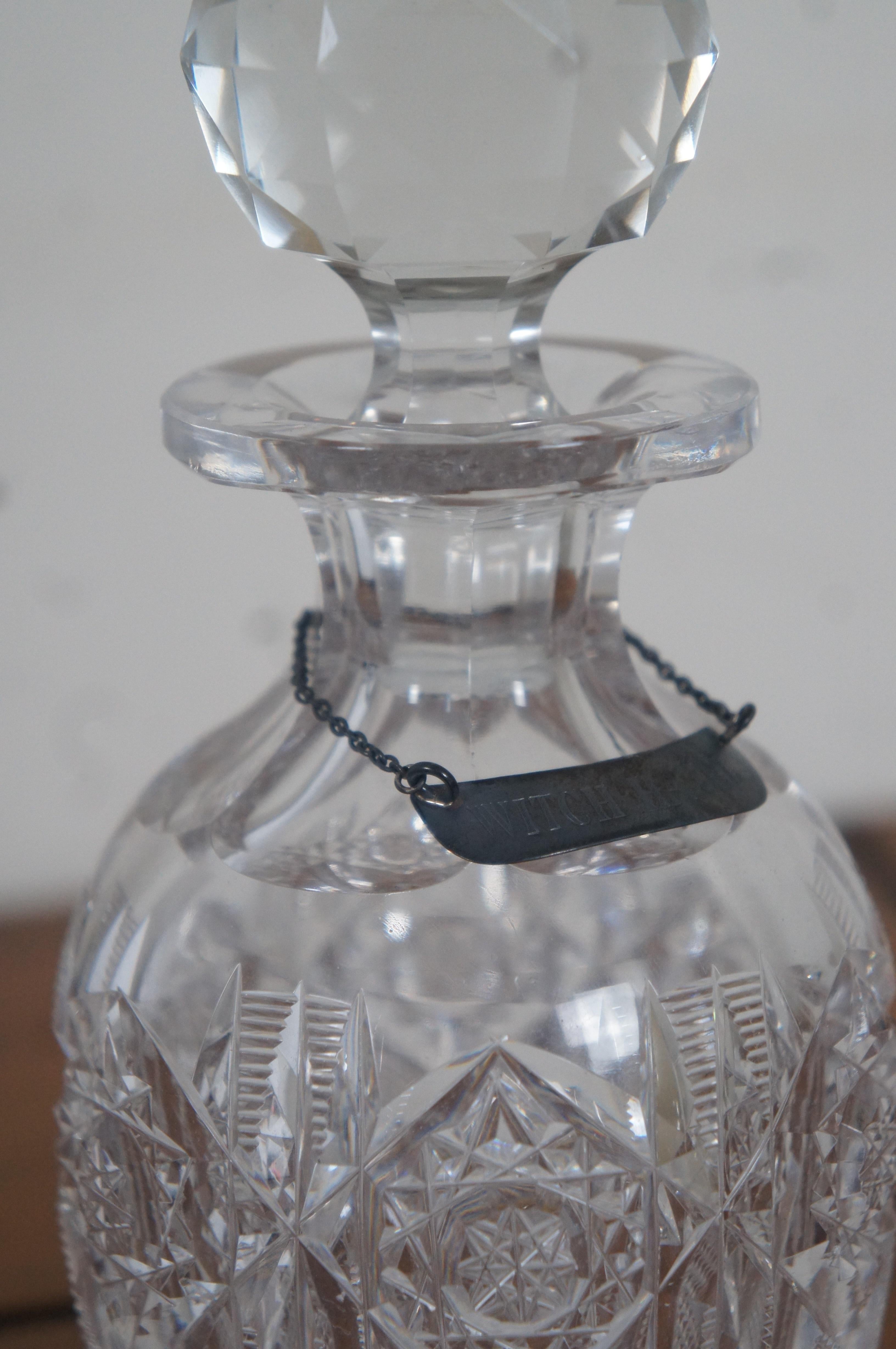 Antique Victorian Cut Glass Witch Hazel Vanity Perfume Decanter Bottle 7