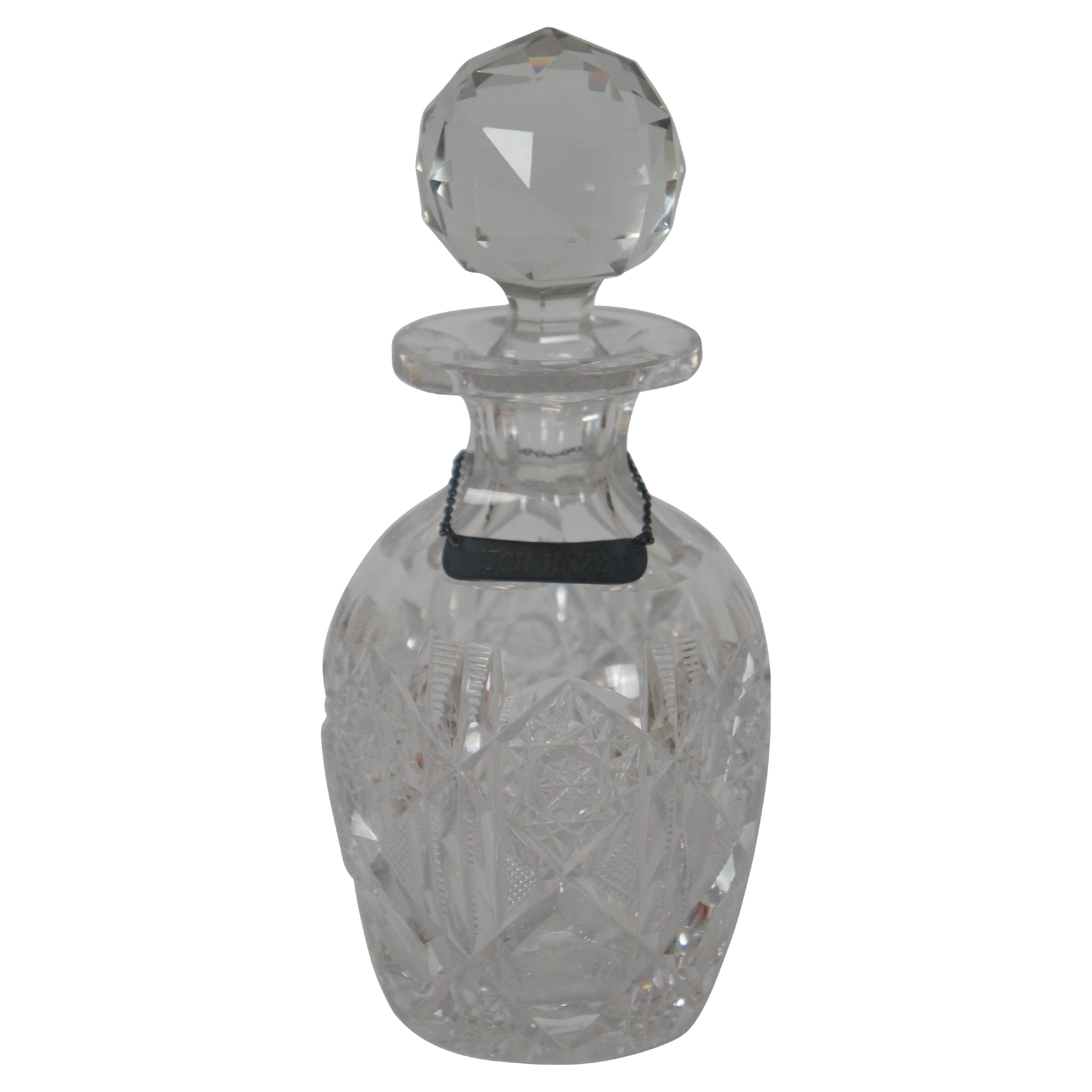 Antique Victorian Cut Glass Witch Hazel Vanity Perfume Decanter Bottle 7"