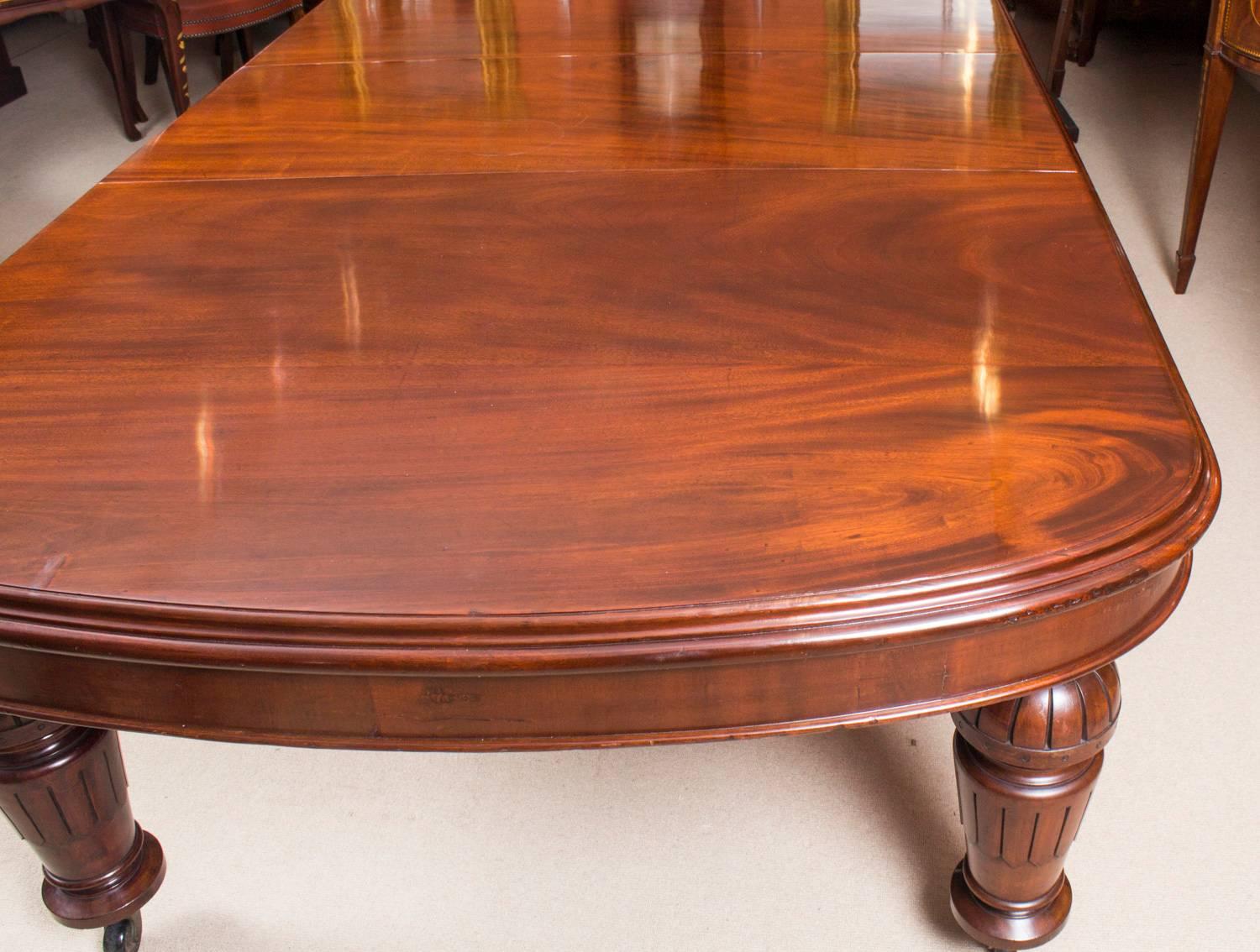 Antique Victorian D-End Mahogany Dining Table 19th Century and 16 ...