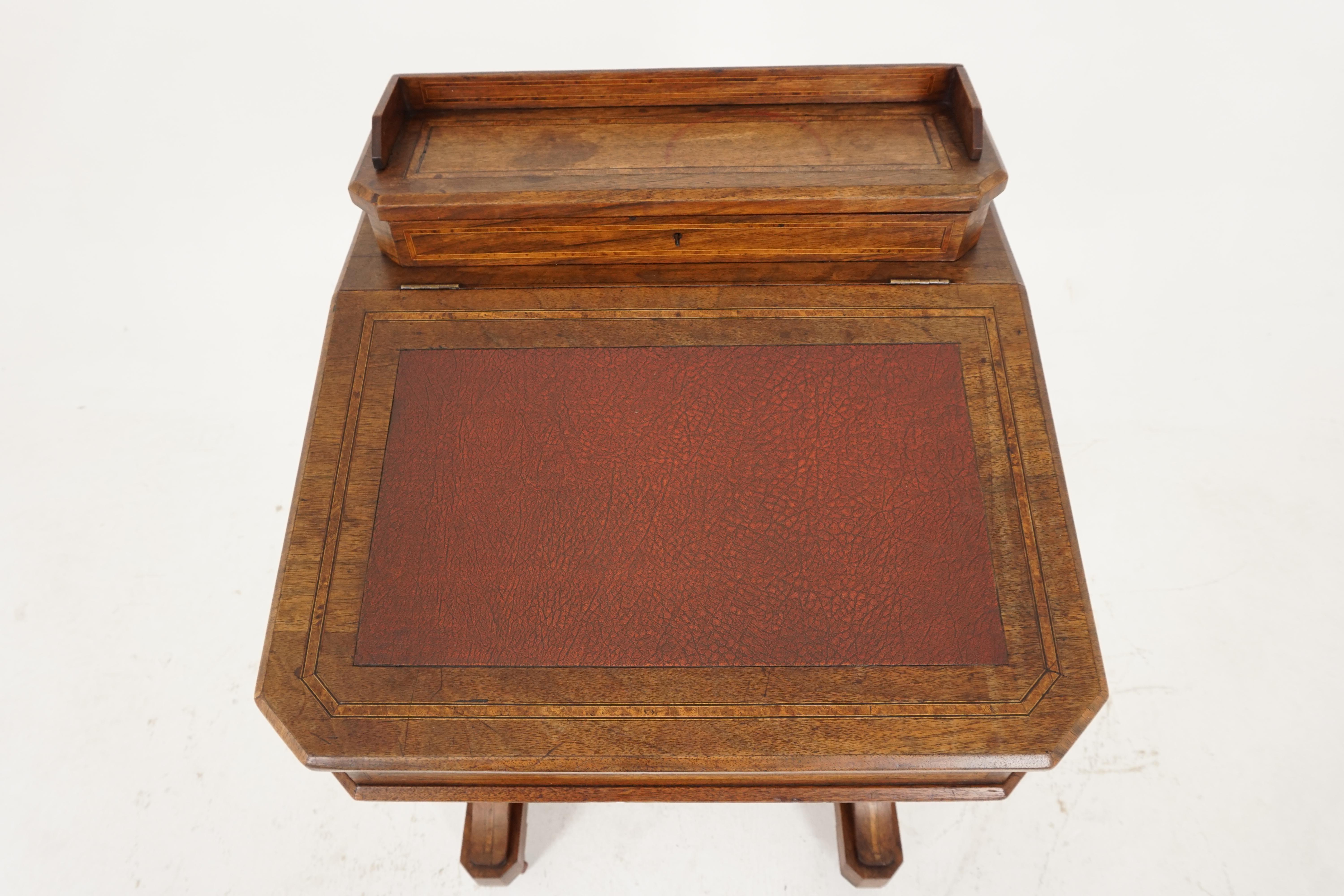 Antique Victorian Davenport Desk, Walnut Writing Desk, Scotland 1880, B2377 In Good Condition In Vancouver, BC