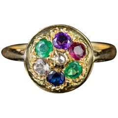 Antique Victorian Dearest Gemstone Ring 18 Carat Gold, circa 1880