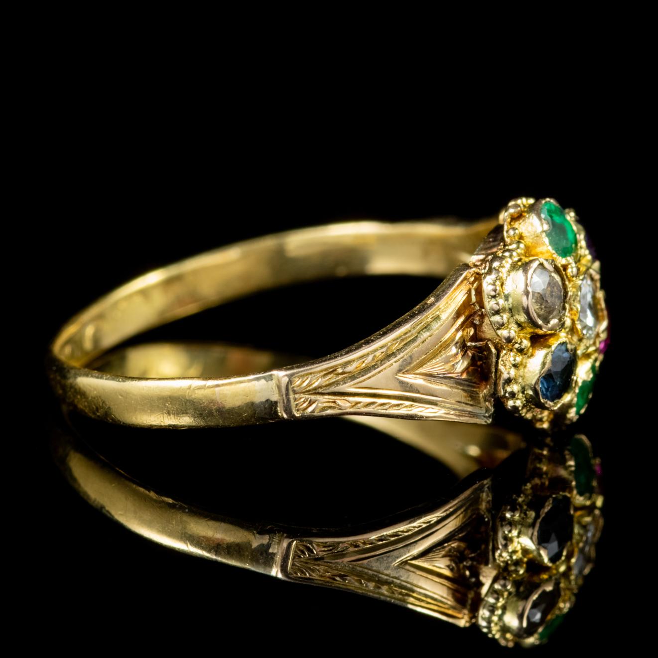 Women's Antique Victorian Dearest Ring 15 Carat Gold, circa 1860 For Sale