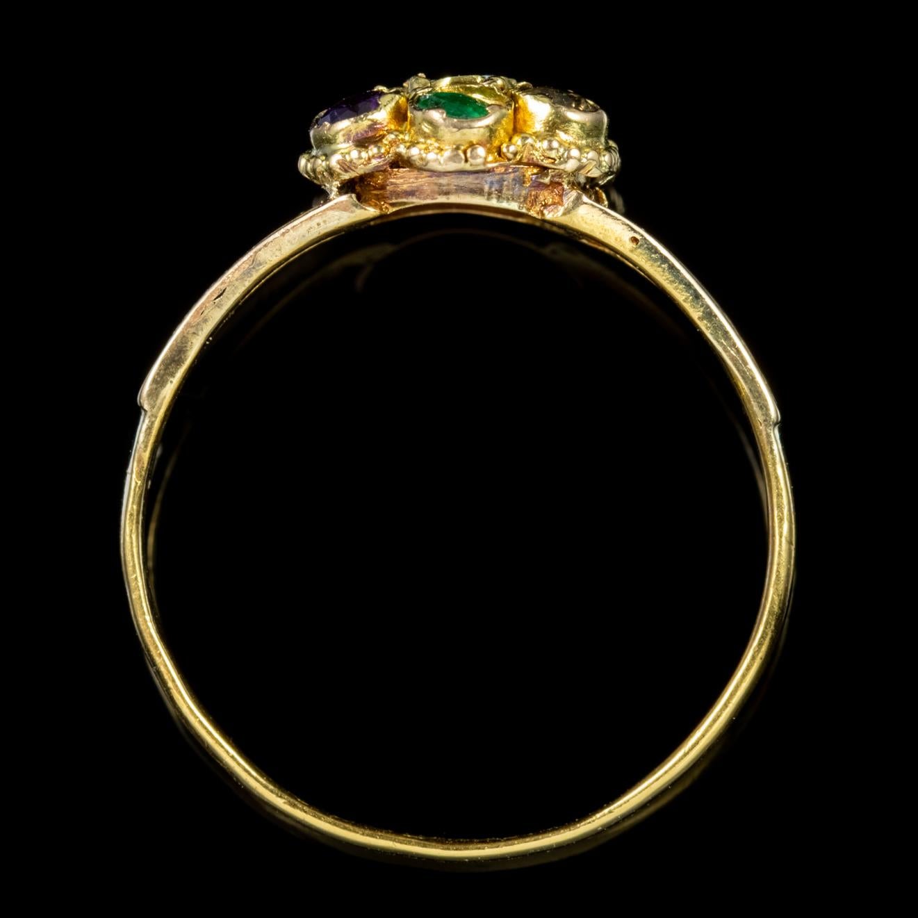 Antique Victorian Dearest Ring 15 Carat Gold, circa 1860 For Sale 1