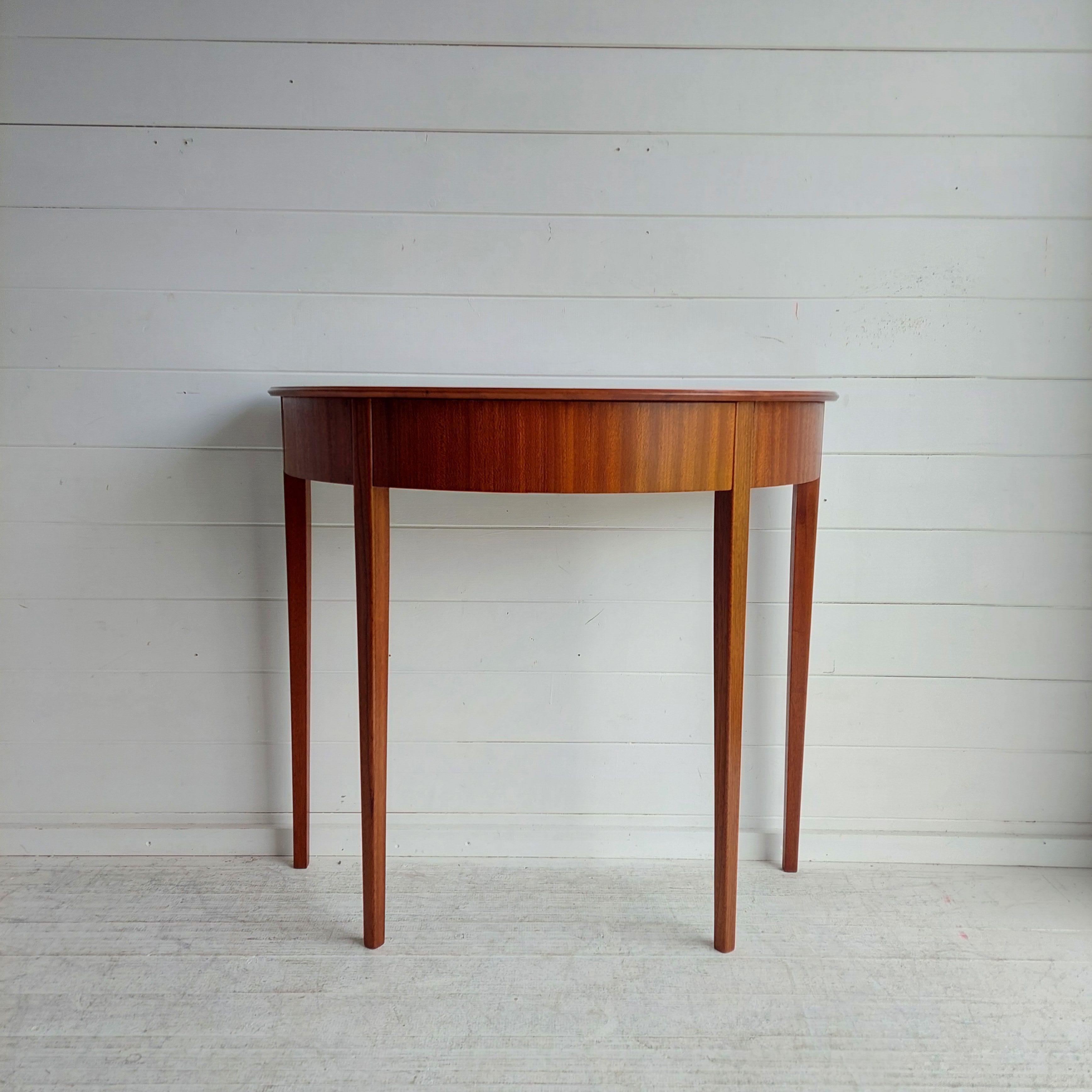 Antique Victorian  Demi Lune Console Table with drawer, Sheraton 1800s 8
