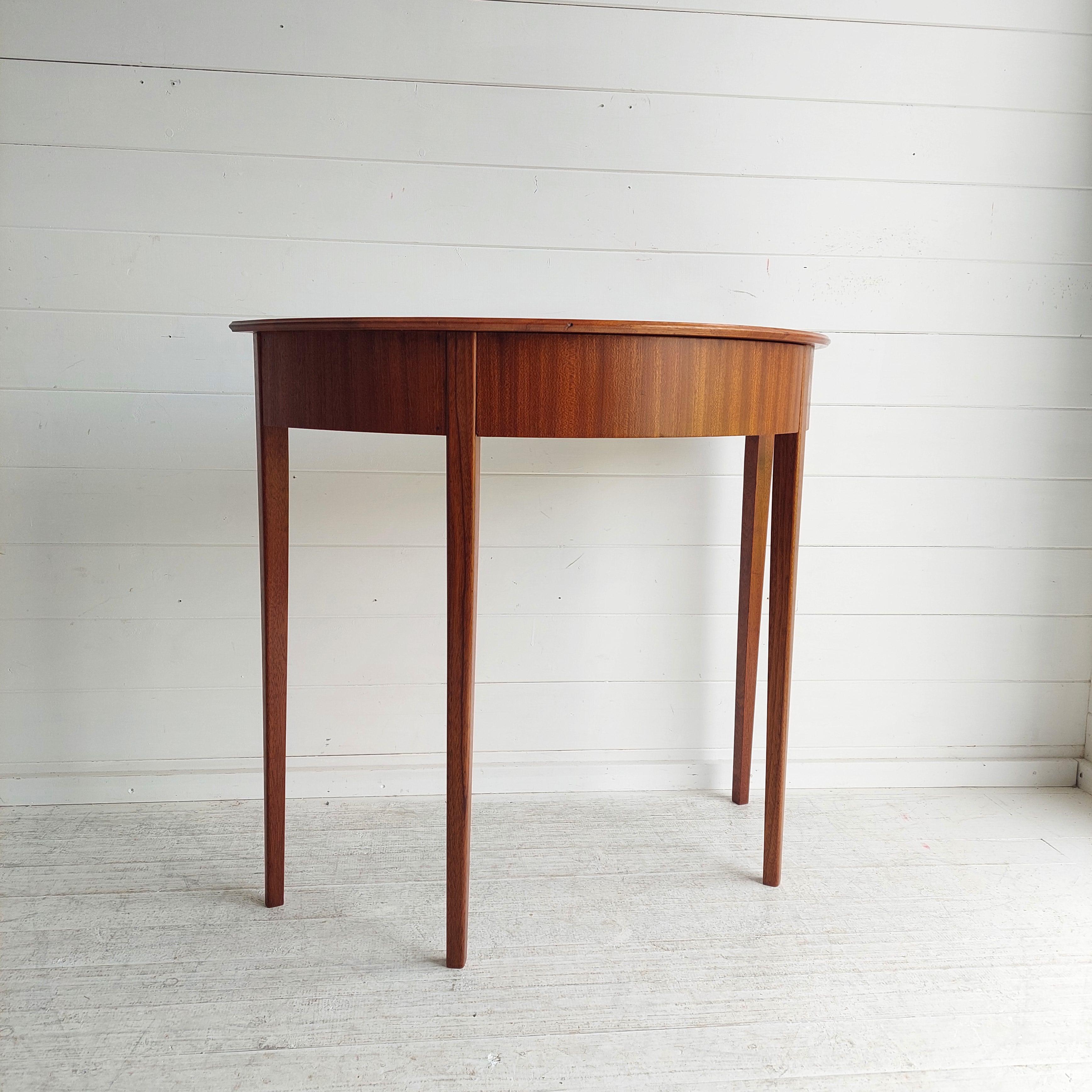 Antique Victorian  Demi Lune Console Table with drawer, Sheraton 1800s 2