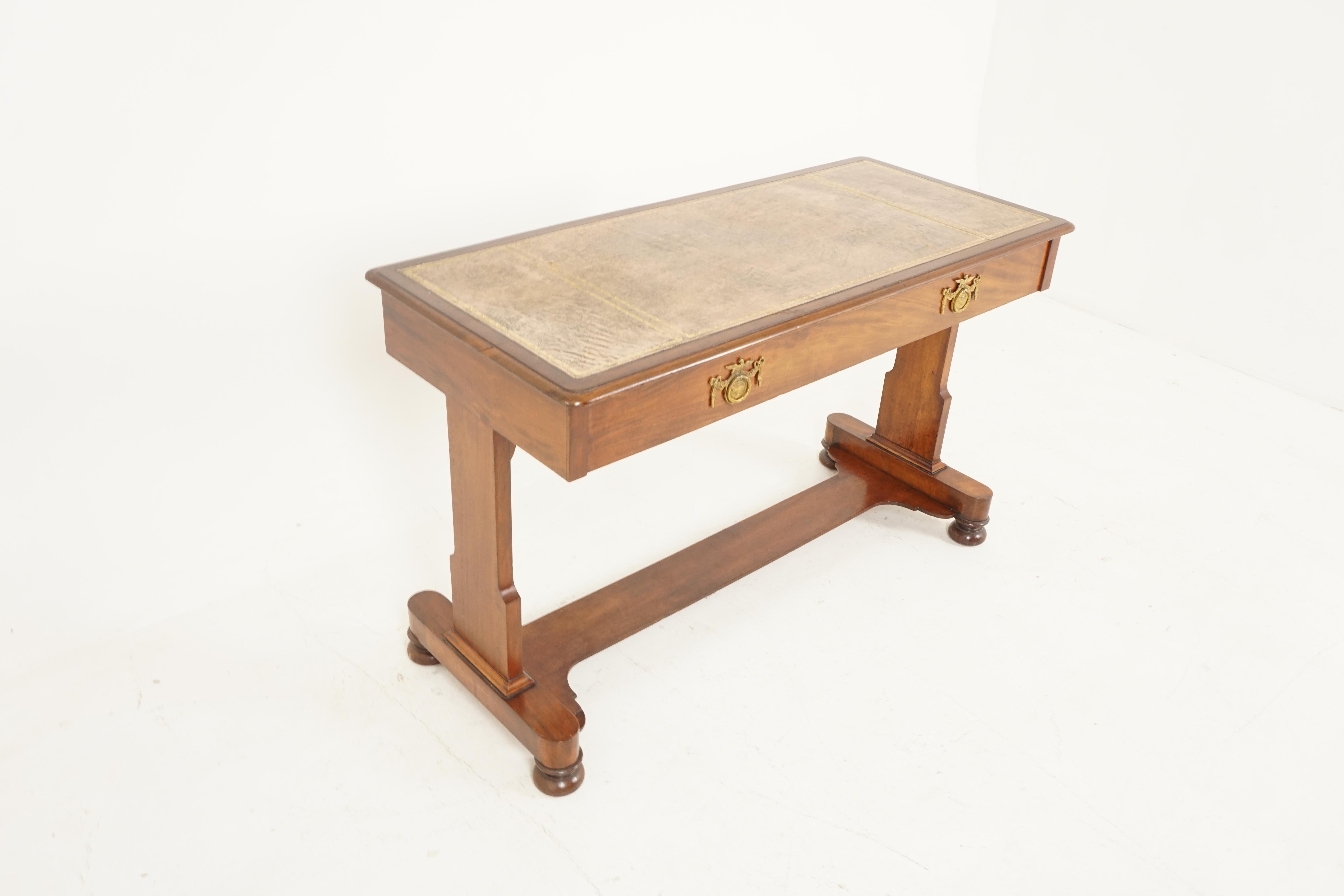 Scottish Antique Victorian Desk, Walnut Writing Table, Scotland 1830, B2487