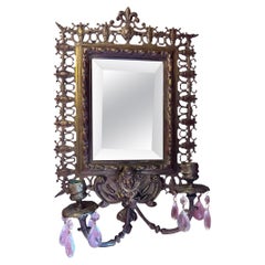 Antique Mirror ornato in stile fantasy vittoriano con specchio smussato