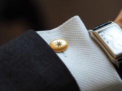 Antique Victorian Diamond & 14K Gold Star Cufflinks - c.1880