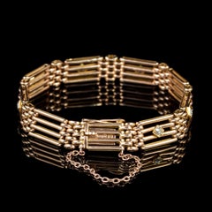 Antique Victorian Diamond 15 Carat Gold, circa 1900 Gate Bracelet