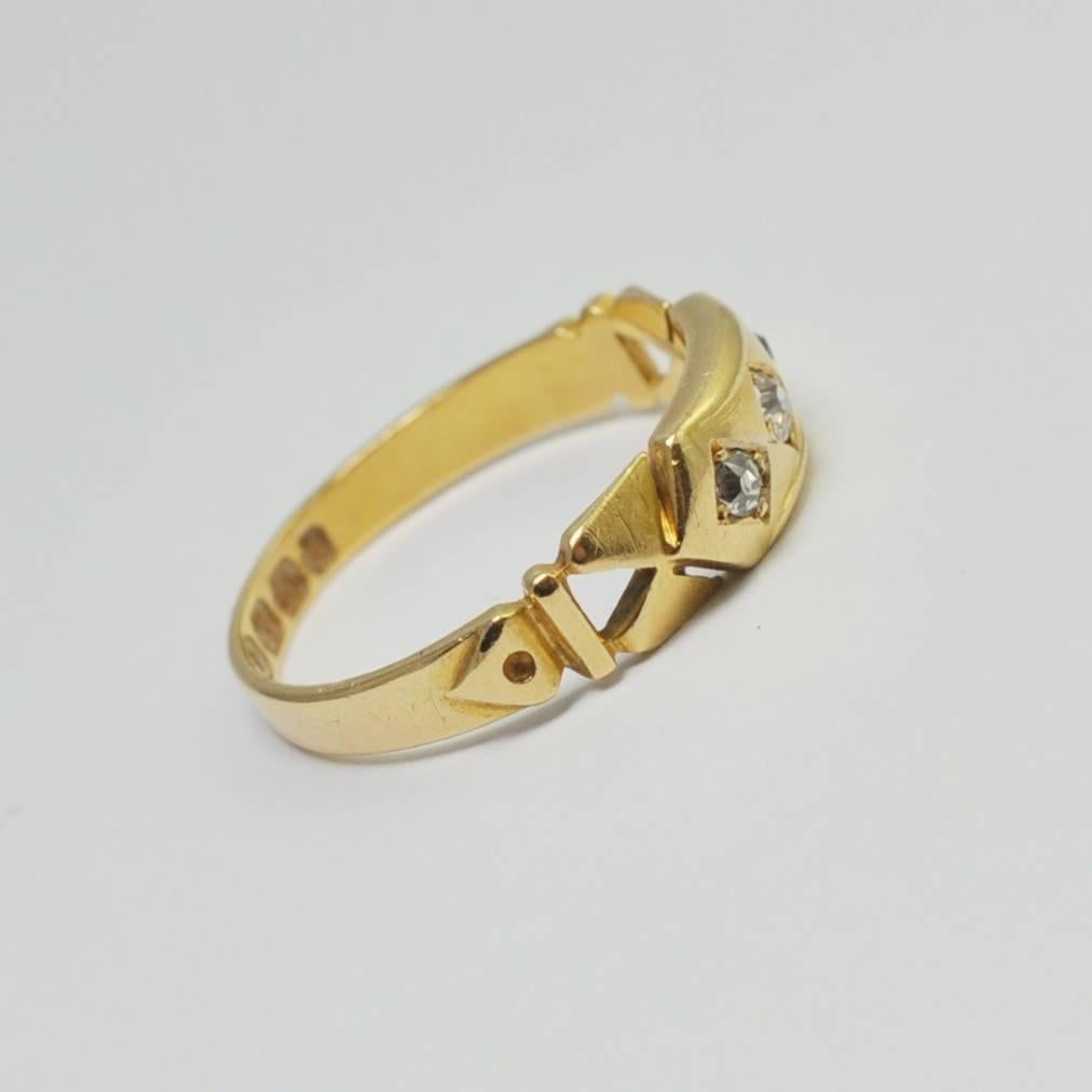 Antique Victorian Diamond 18 Carat Gold Ring For Sale 1