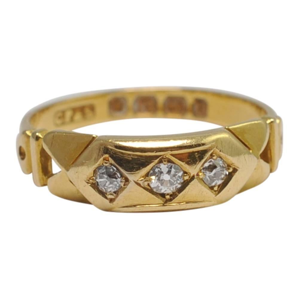 Antique Victorian Diamond 18 Carat Gold Ring For Sale