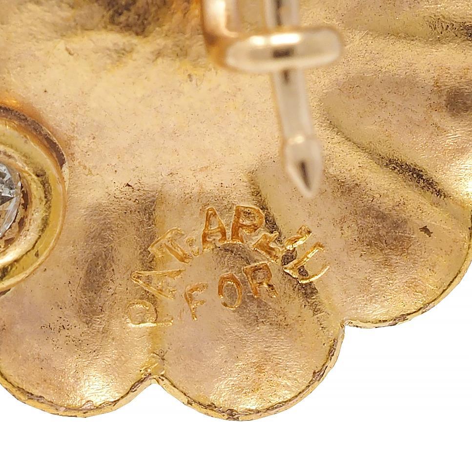 Antike viktorianische Diamant-Tropfen-Ohrringe aus 18 Karat dreifarbigem Gold mit Geranienblatt aus Gold im Zustand „Hervorragend“ im Angebot in Philadelphia, PA