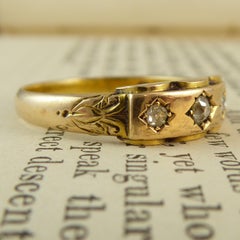 Antique Victorian Diamond 3-Stone Ring, 18 Carat Yellow Gold, circa 1890s
