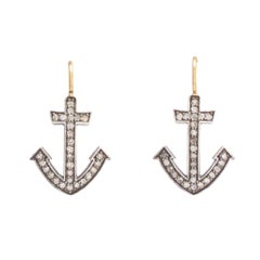 Antique Victorian Diamond Anchor Earrings