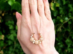 Victorian Diamond and Coral, Pearl and Yellow Gold Necklace