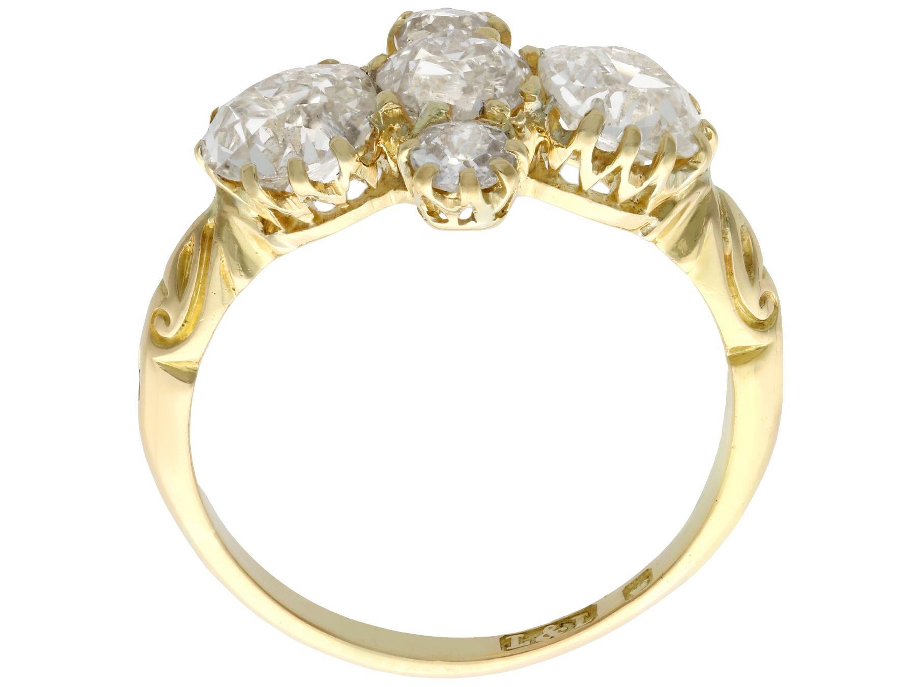 Old European Cut Antique Victorian Diamond and Yellow Gold Engagement Ring, Circa 1890