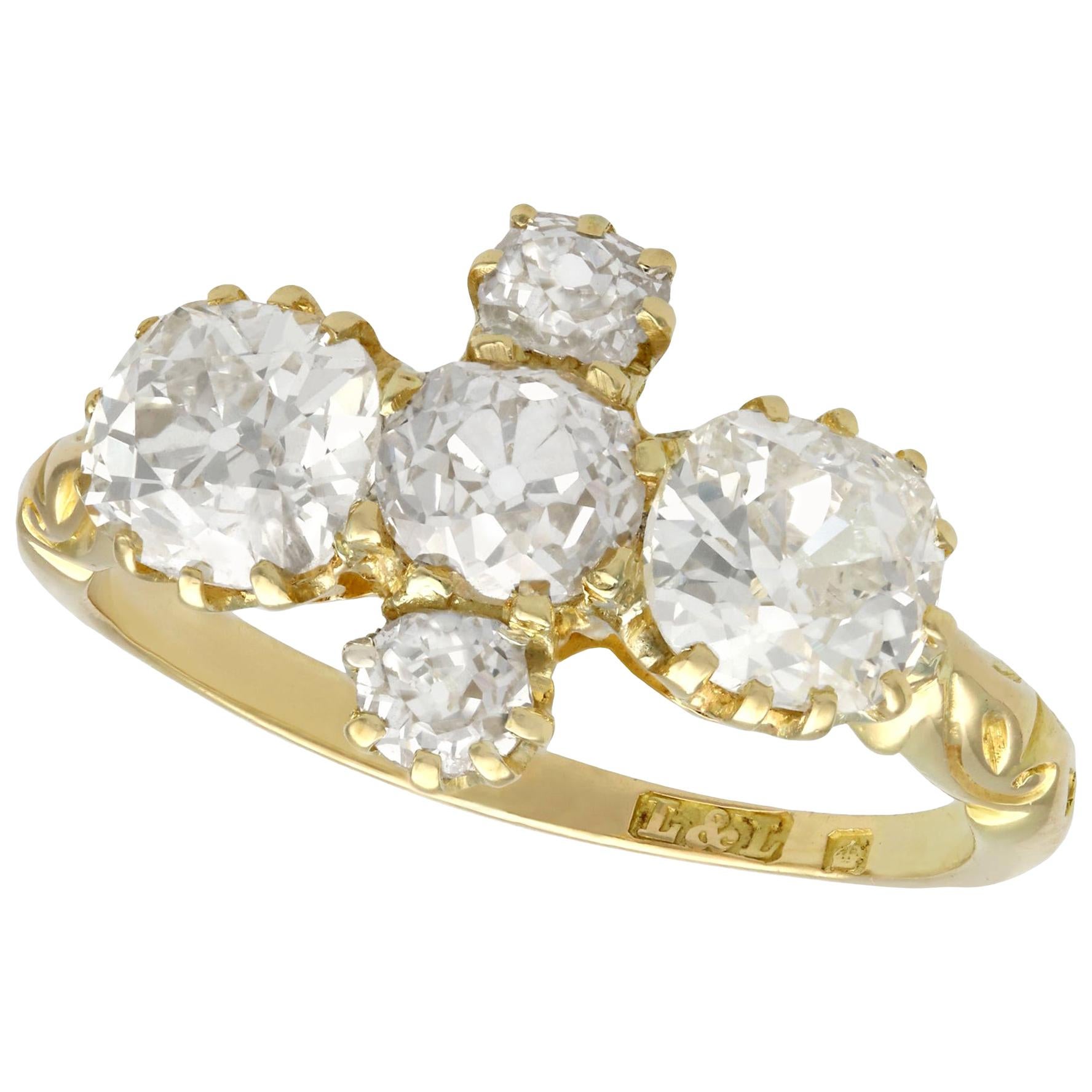 Antique Victorian Diamond and Yellow Gold Engagement Ring, Circa 1890