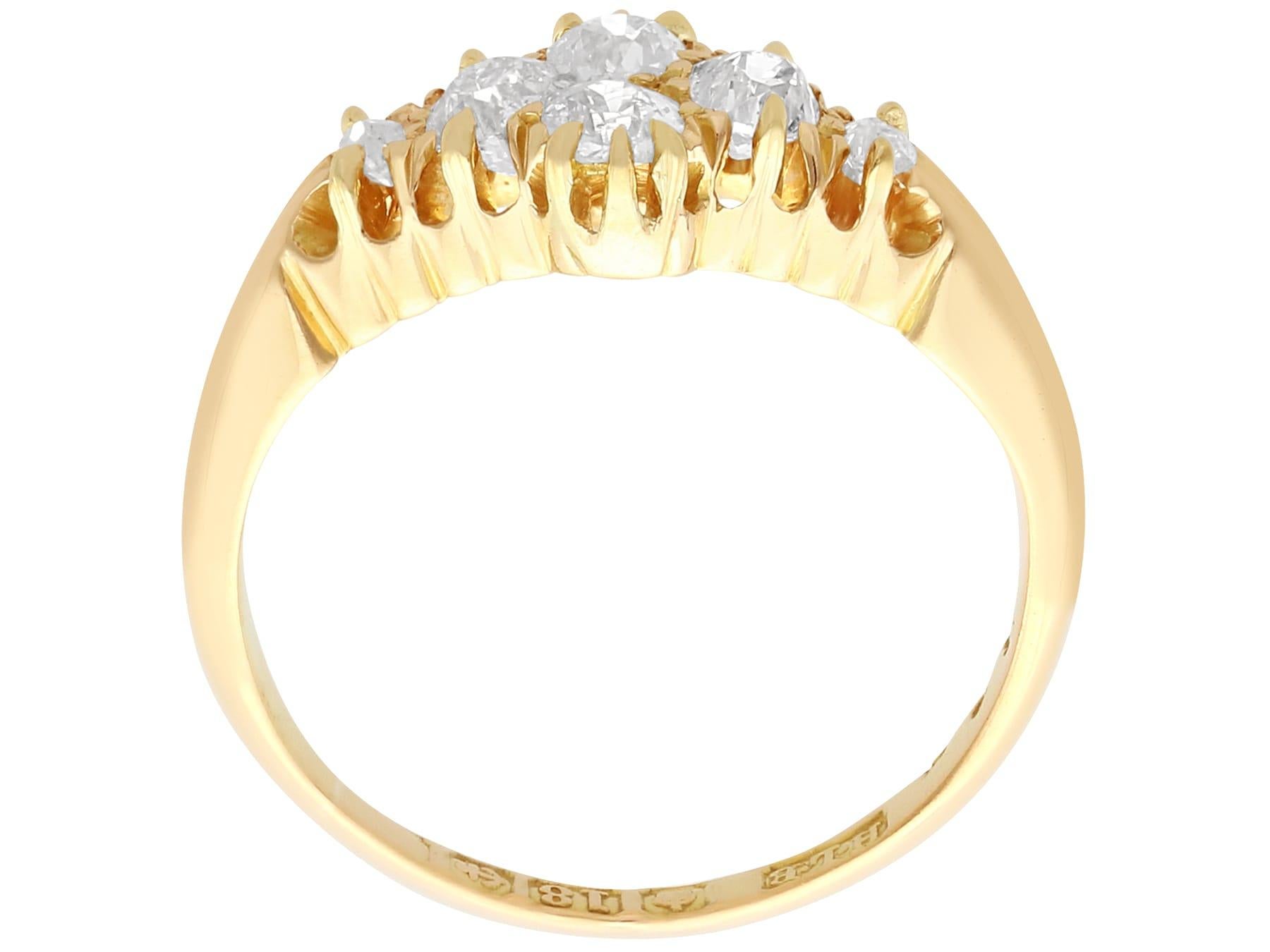 Viktorianischer Verlobungsring aus Gelbgold mit Diamanten und Gelbgold für Damen oder Herren im Angebot