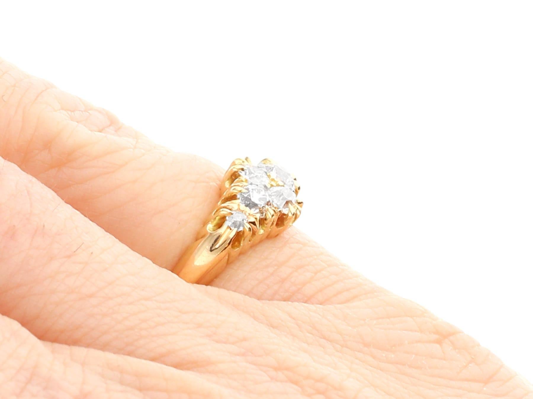 Women's or Men's Victorian Diamond and Yellow Gold Engagement Ring For Sale