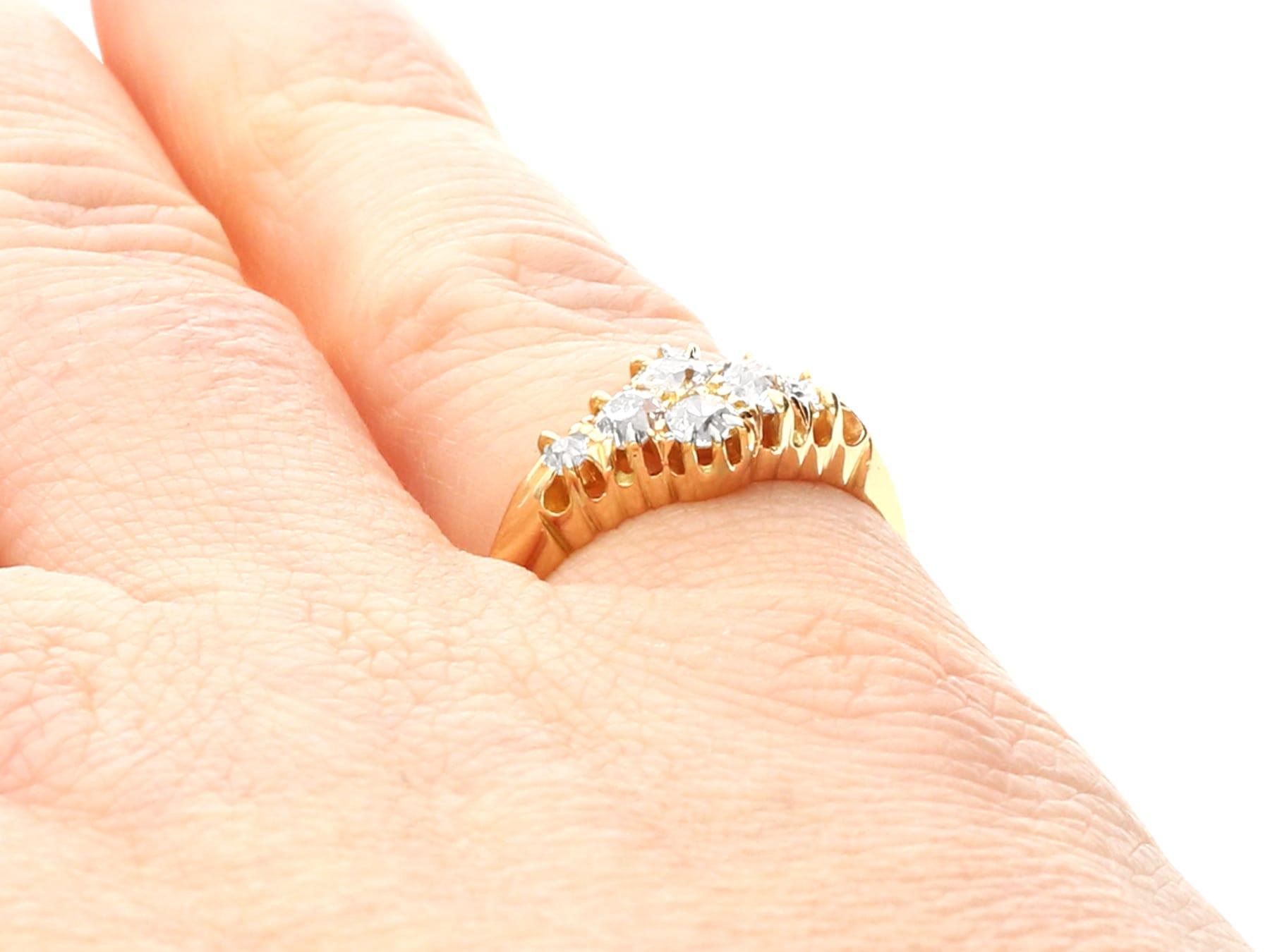 Viktorianischer Verlobungsring aus Gelbgold mit Diamanten und Gelbgold im Angebot 3