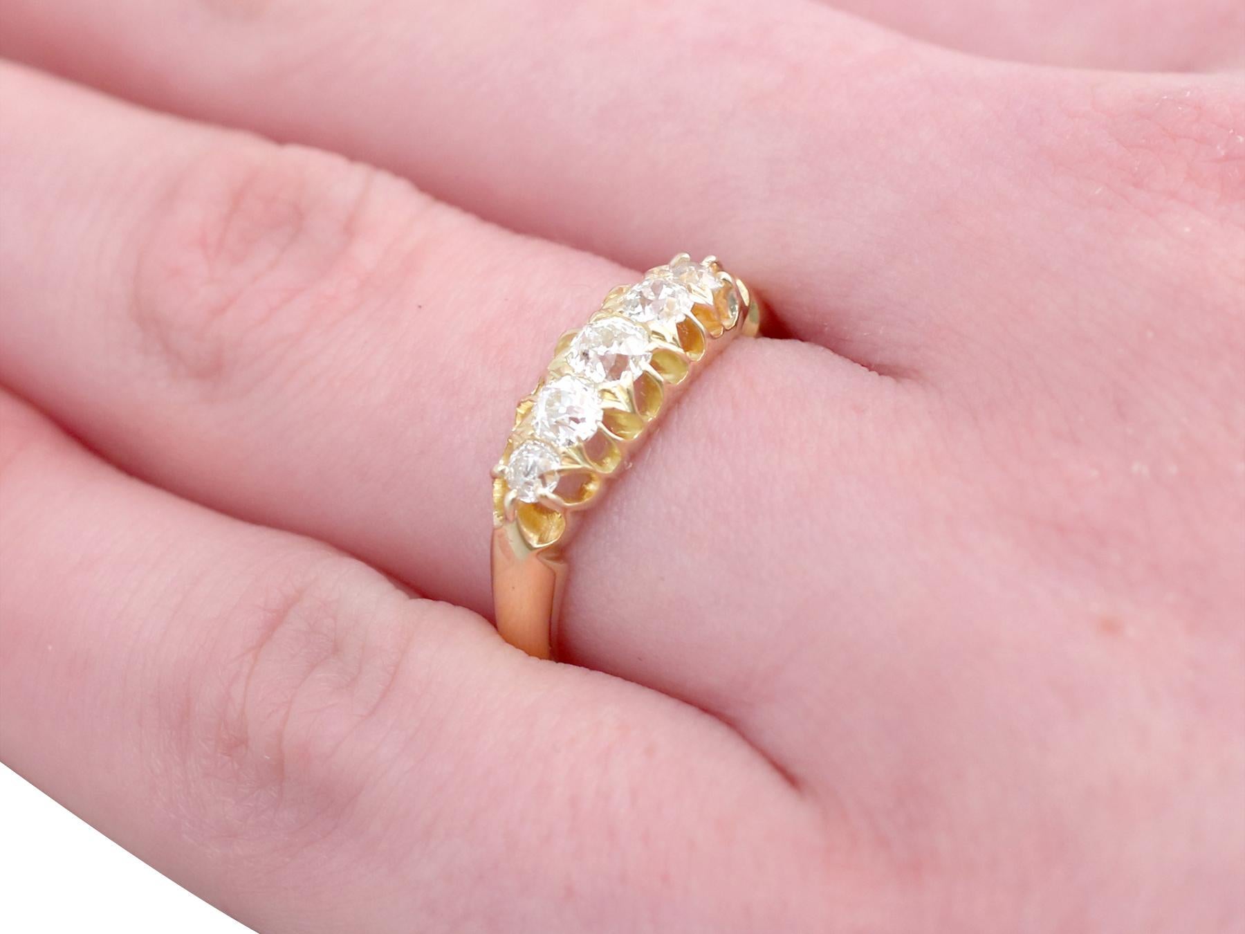 Antique Victorian Diamond and Yellow Gold Five-Stone Ring 3