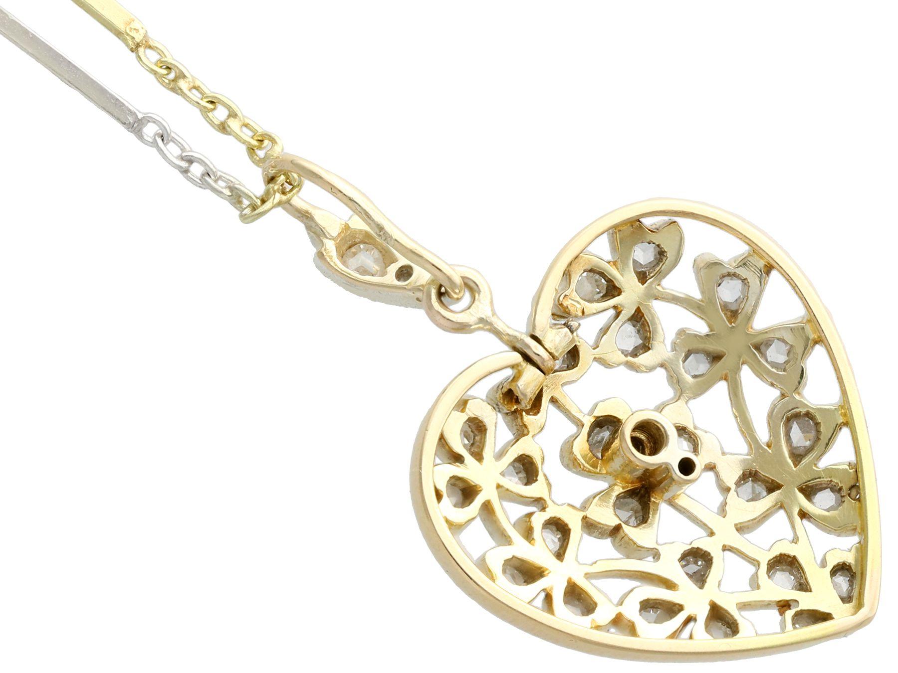 Antique Victorian Diamond and Yellow Gold Pendant, circa 1890 In Excellent Condition In Jesmond, Newcastle Upon Tyne