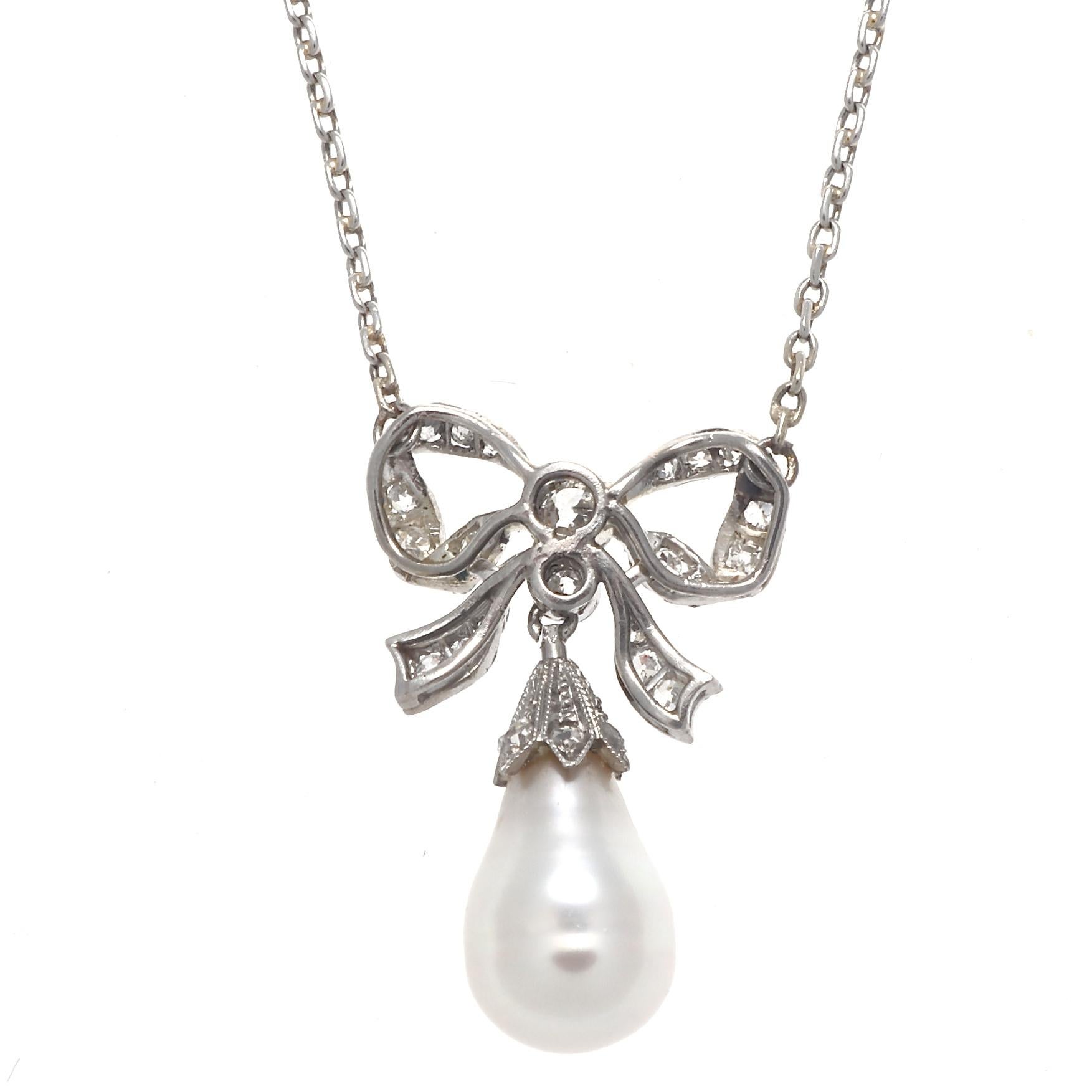 bow diamond necklace