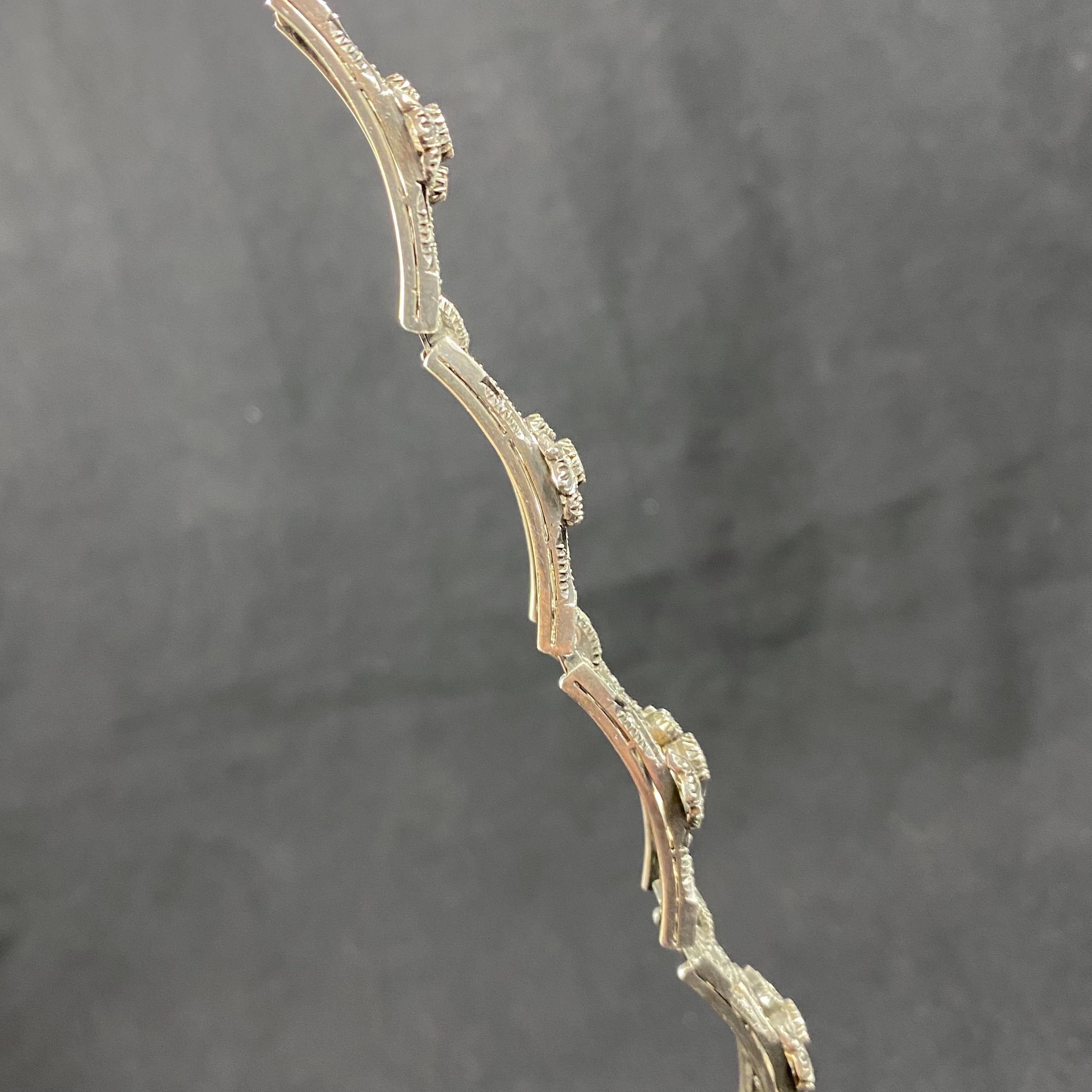 Antique Victorian Diamond Bracelet Silver Gold Portuguese 19th / 20th Century 5