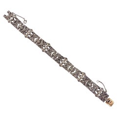 Antikes viktorianisches Diamantarmband Silber Gold Portugiesisch 19. / 20. Jahrhundert