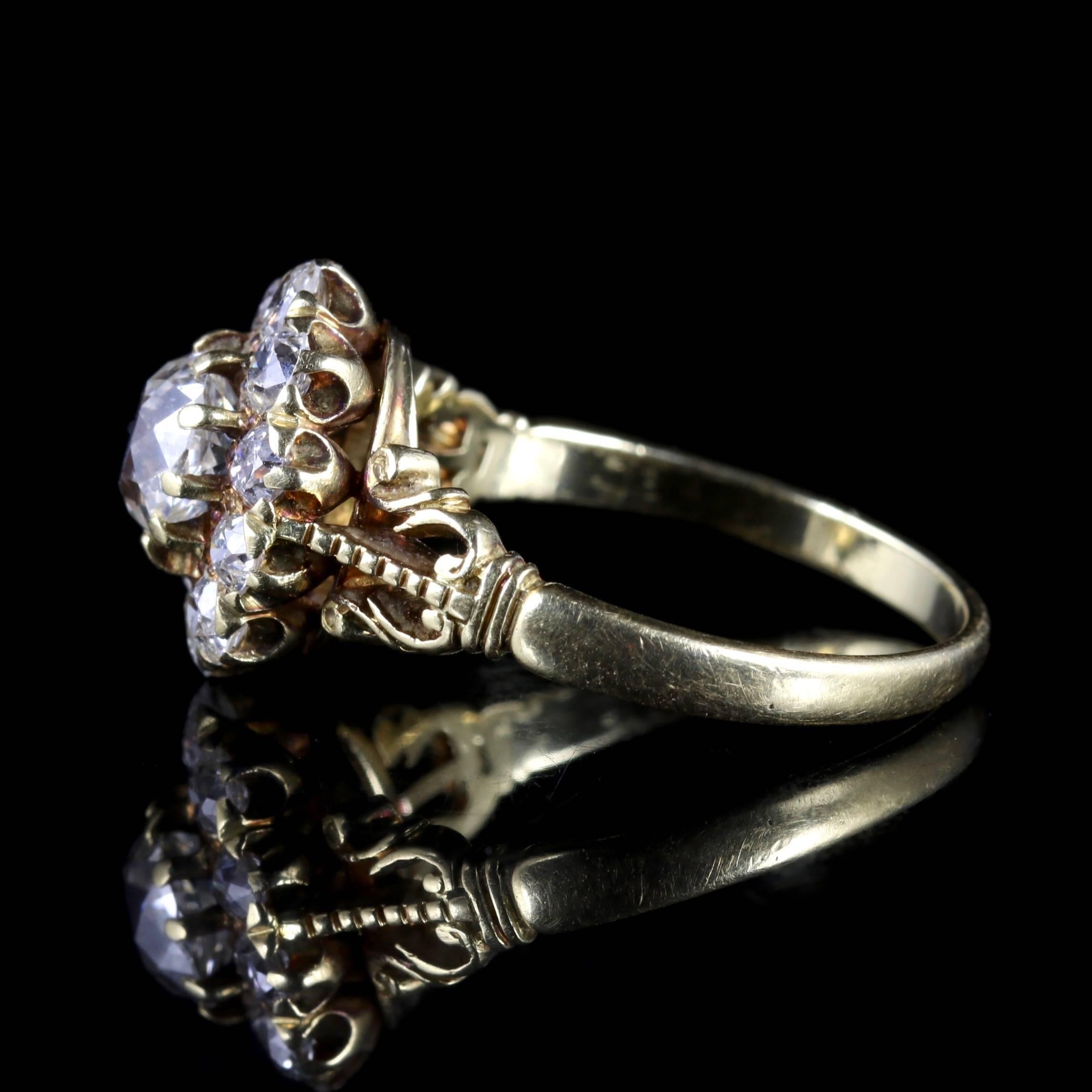 Antique Victorian Diamond Cluster Ring 18 Carat Cluster Ring, circa 1880 For Sale 1