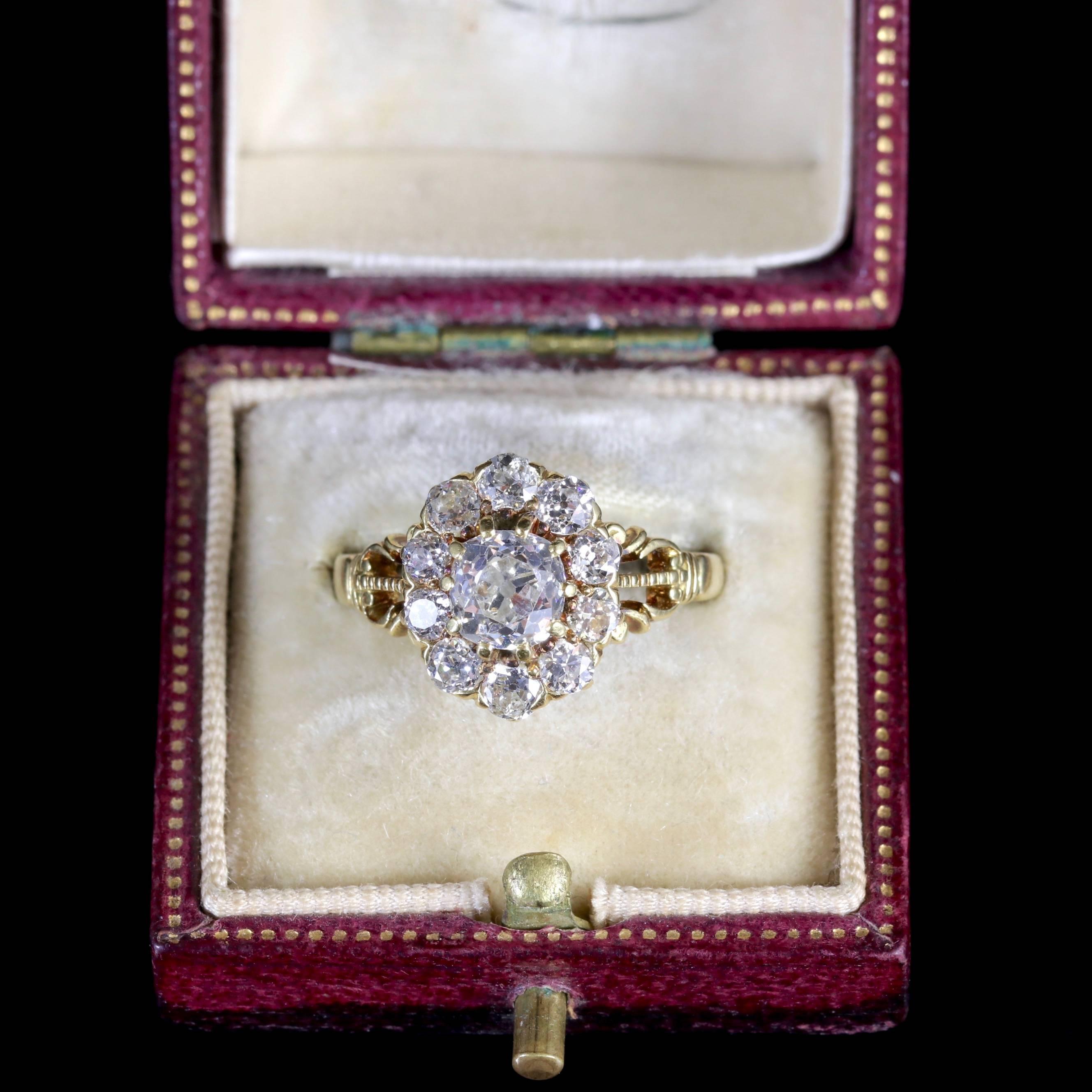 Antique Victorian Diamond Cluster Ring 18 Carat Cluster Ring, circa 1880 For Sale 2