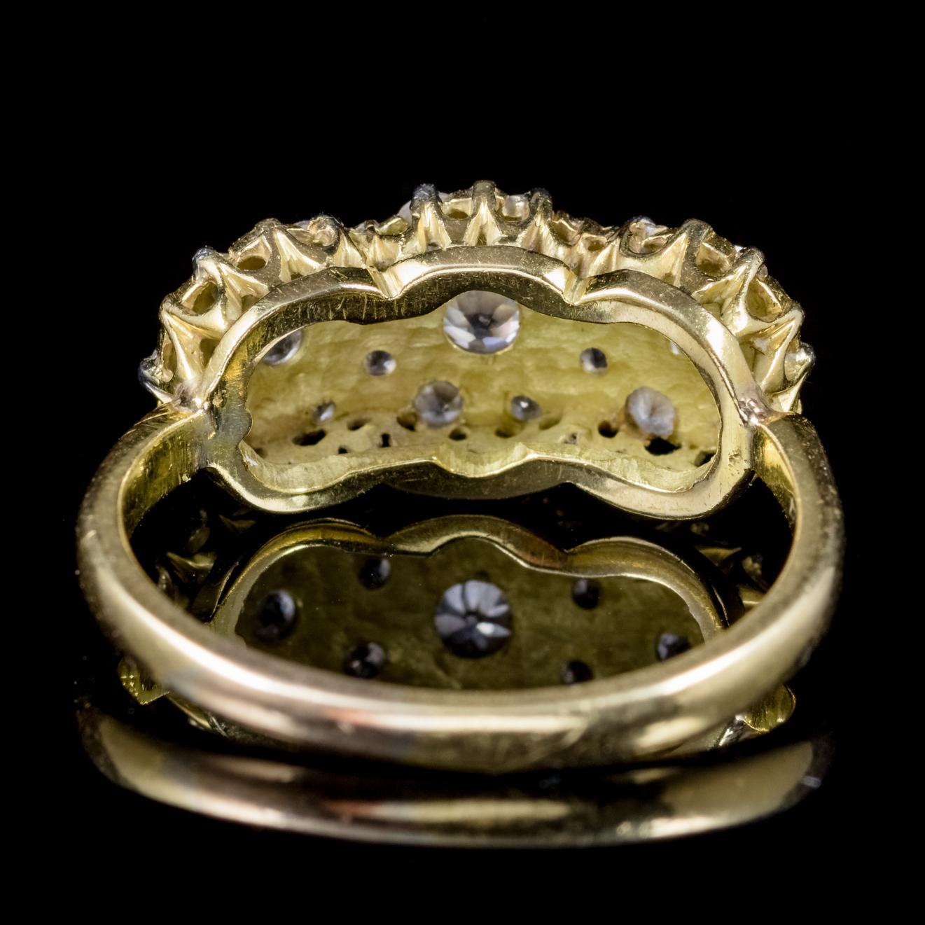 Antique Victorian Diamond Cluster Ring 18 Carat Gold 1 Carat of Diamond In Good Condition In Lancaster, Lancashire