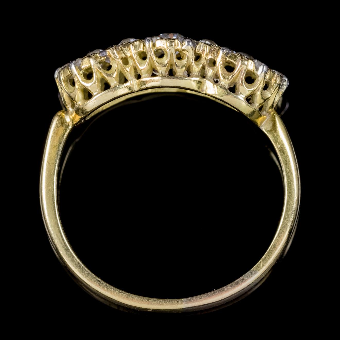 Antique Victorian Diamond Cluster Ring 18 Carat Gold 1 Carat of Diamond 1