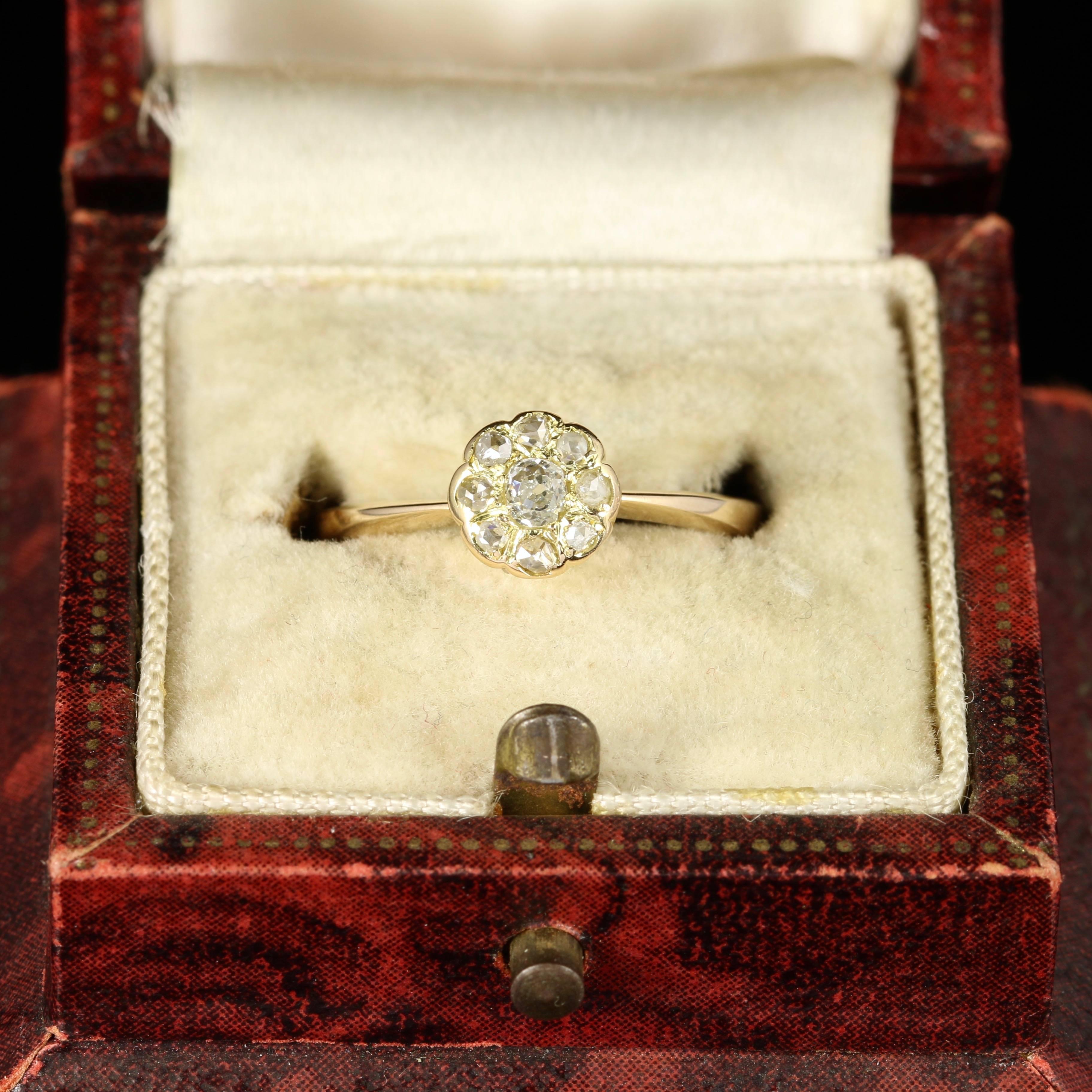 Antique Victorian Diamond Cluster Ring Engagement Ring, circa 1880 2