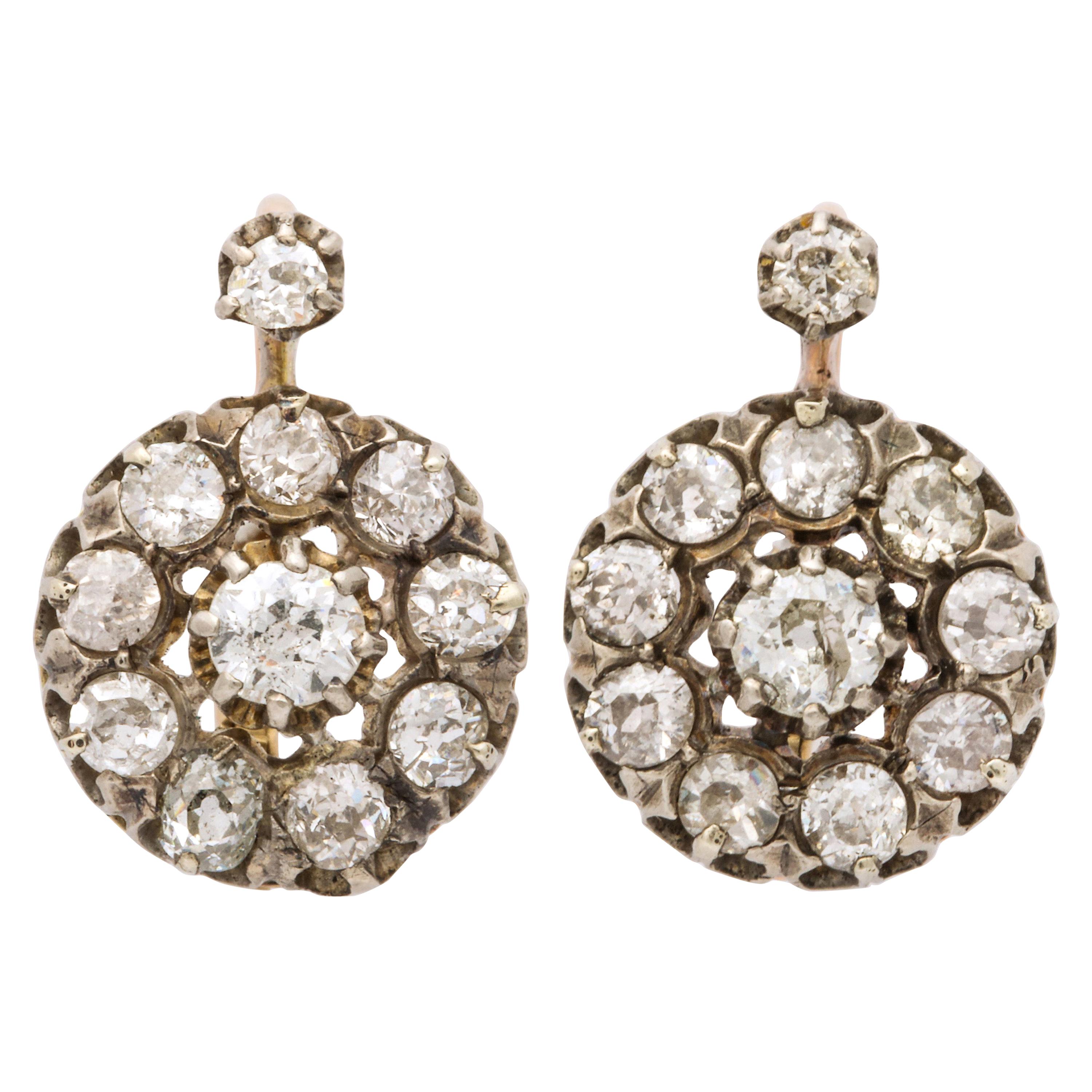 Antique Victorian Diamond Drop Earrings