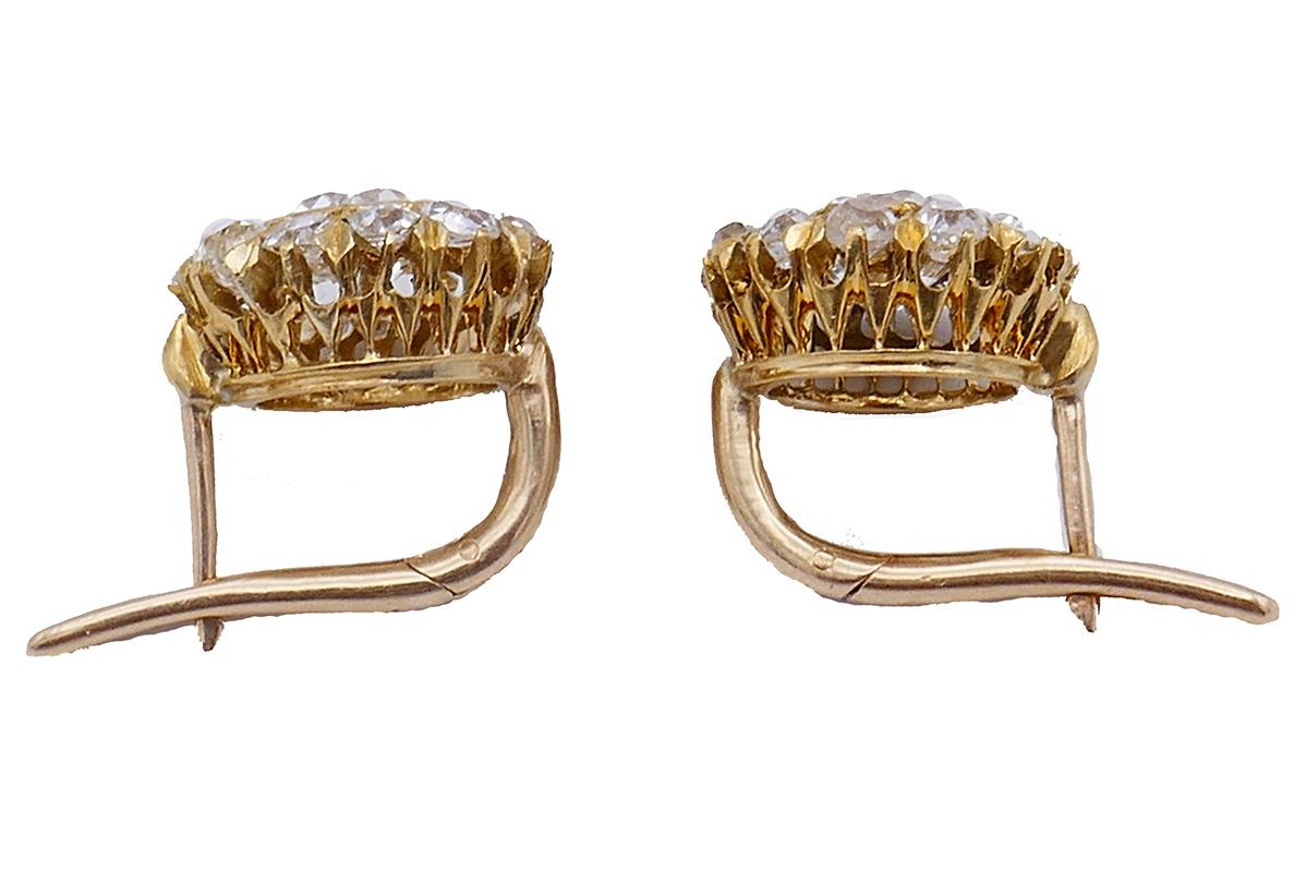 Women's Antique Victorian Diamond Earrings in 18k Gold Estate Jewelry