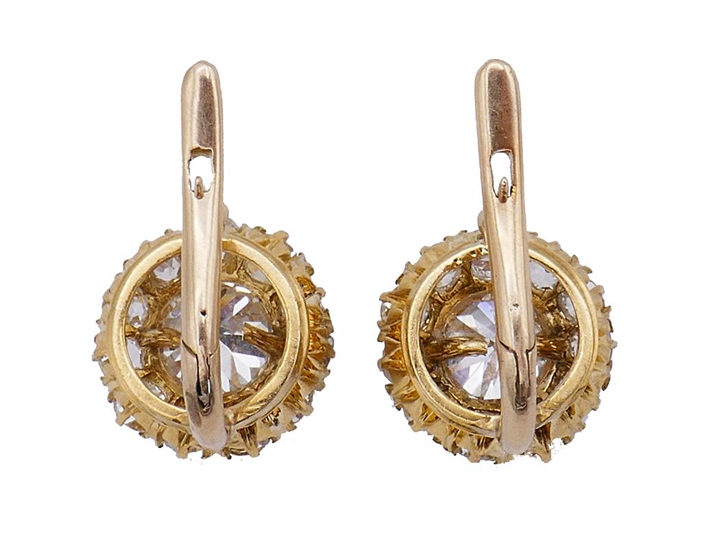 Antique Victorian Diamond Earrings in 18k Gold Estate Jewelry 1