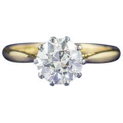 Antique Victorian Diamond Engagement Ring 18 Carat Gold, circa 1900