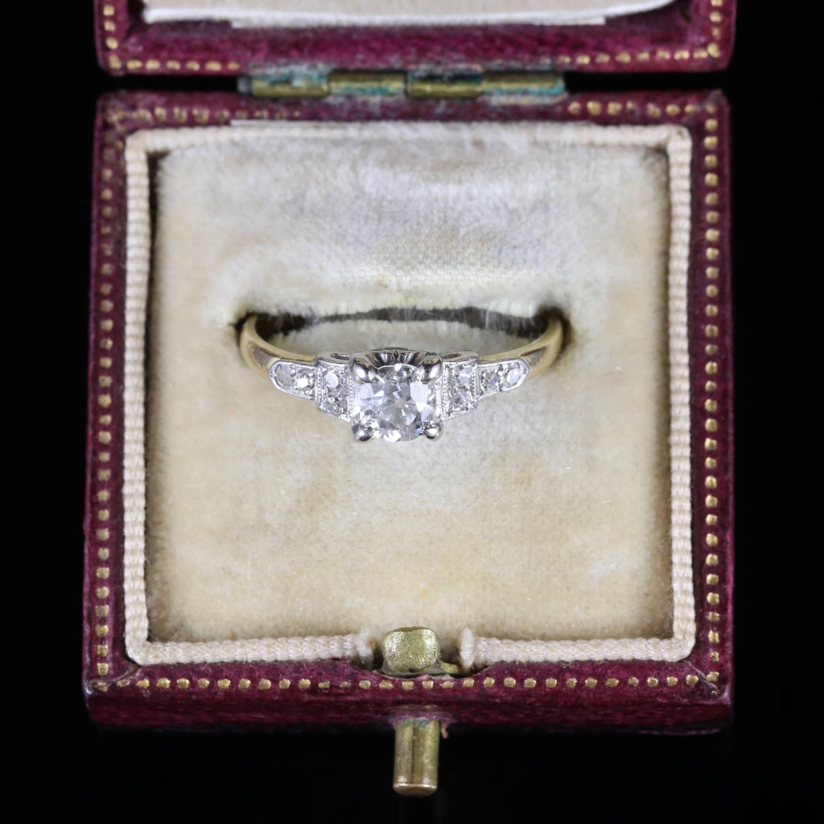 Women's Antique Victorian Diamond Engagement Ring 18 Carat Gold Ring, circa 1900
