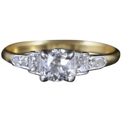 Antique Victorian Diamond Engagement Ring 18 Carat Gold Ring, circa 1900