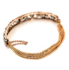 Bracelet victorien ancien fleur en or 15 carats et diamants