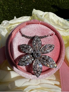 Antique Victorian Diamond Flower Pendant and Brooch