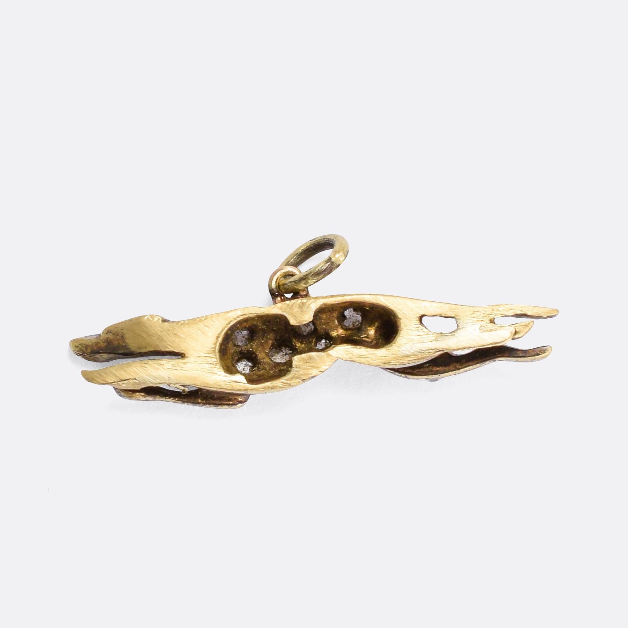 Late Victorian Antique Victorian Diamond Greyhound Pendant