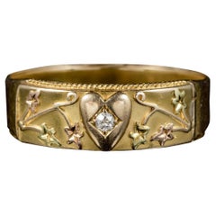 Antique Victorian Diamond Heart Ring Darling Locket Dated 1894