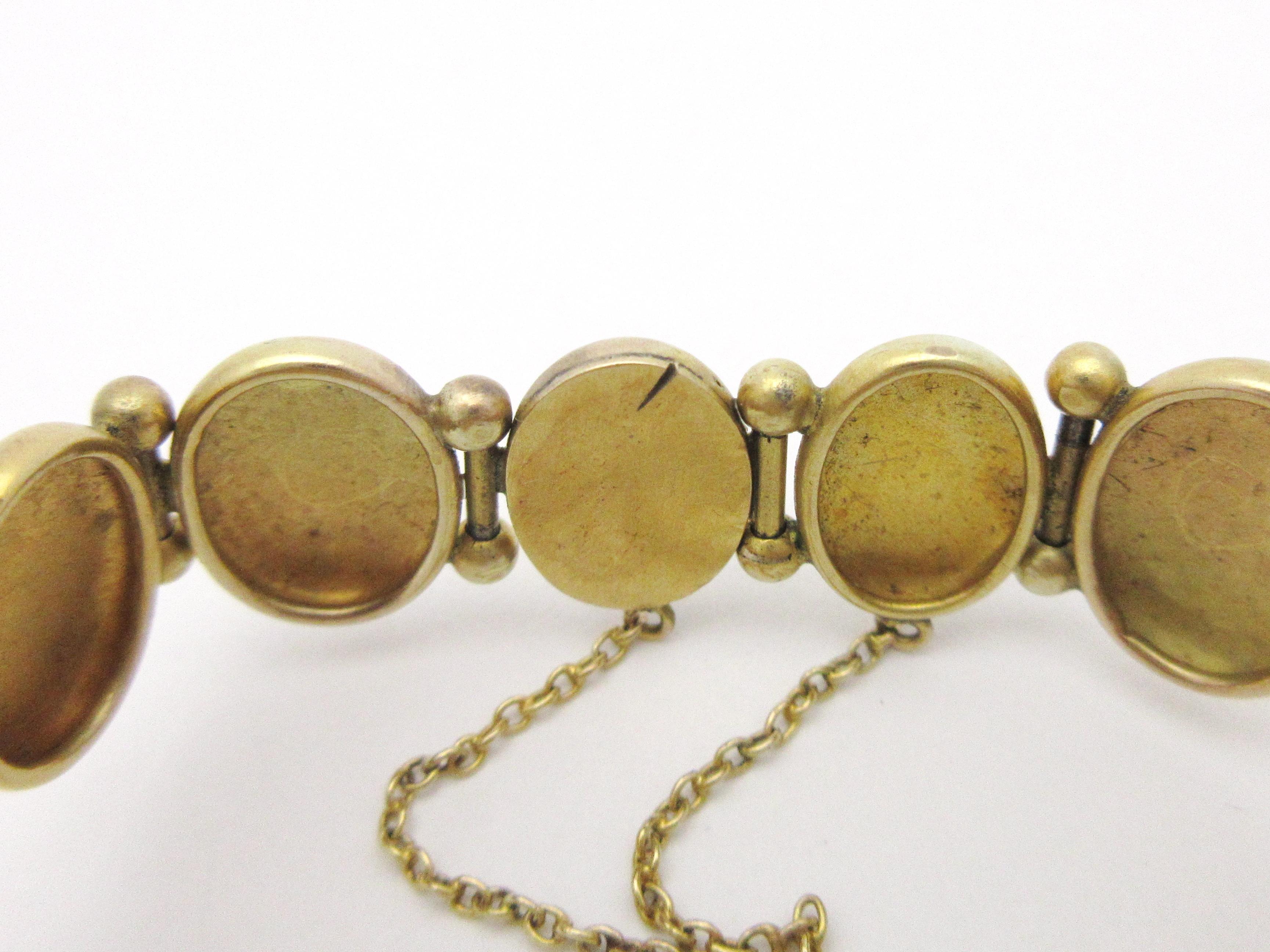 Women's or Men's Antique Victorian Diamond Lion Head 10 Karat Gold Bracelet