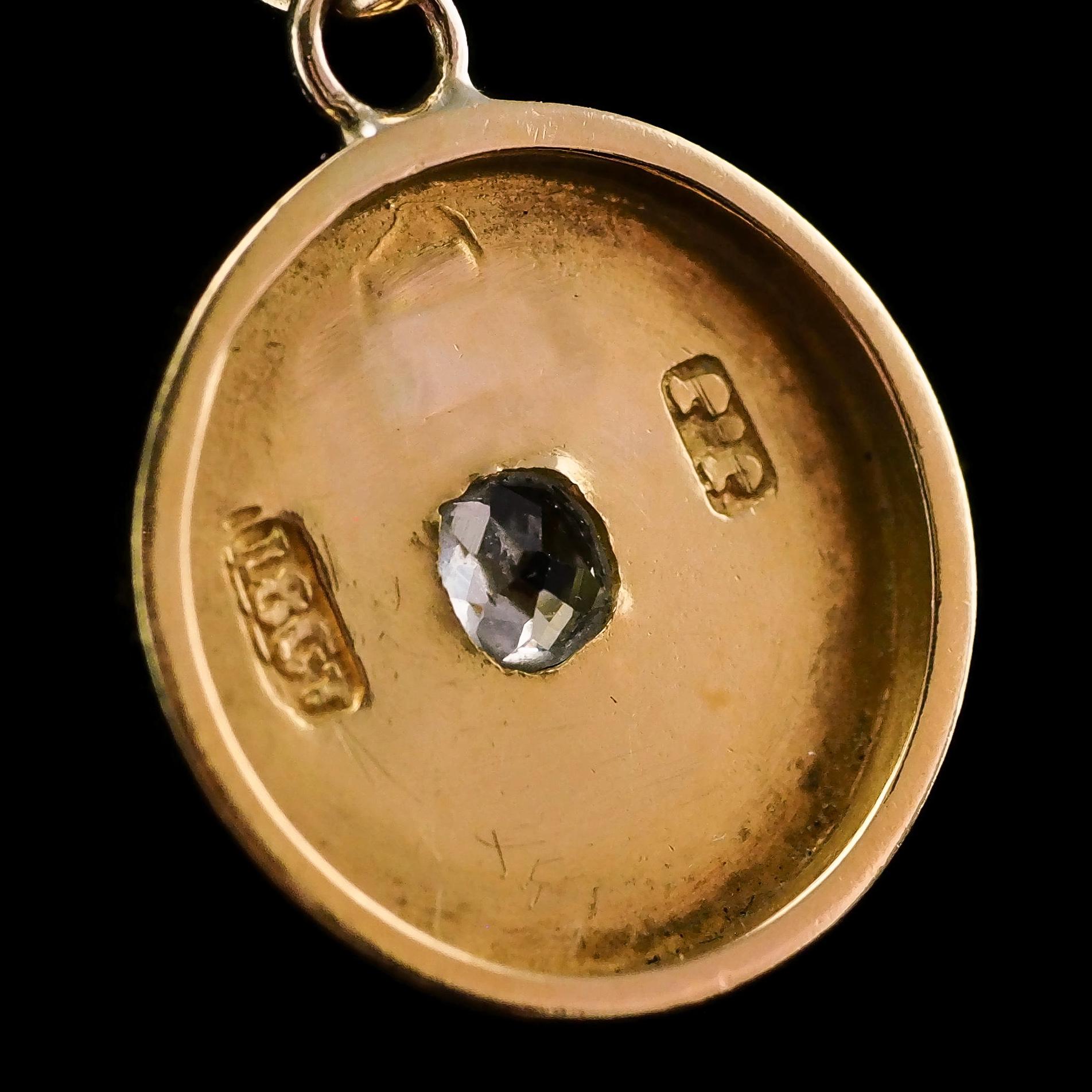 Antique Victorian Diamond Necklace 18K Gold Star Pendant & Chain c.1900 6