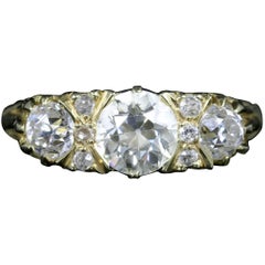 victorian diamonds Antique Victorian Diamond Ring 18 Carat Gold 2.20 Carat Diamonds