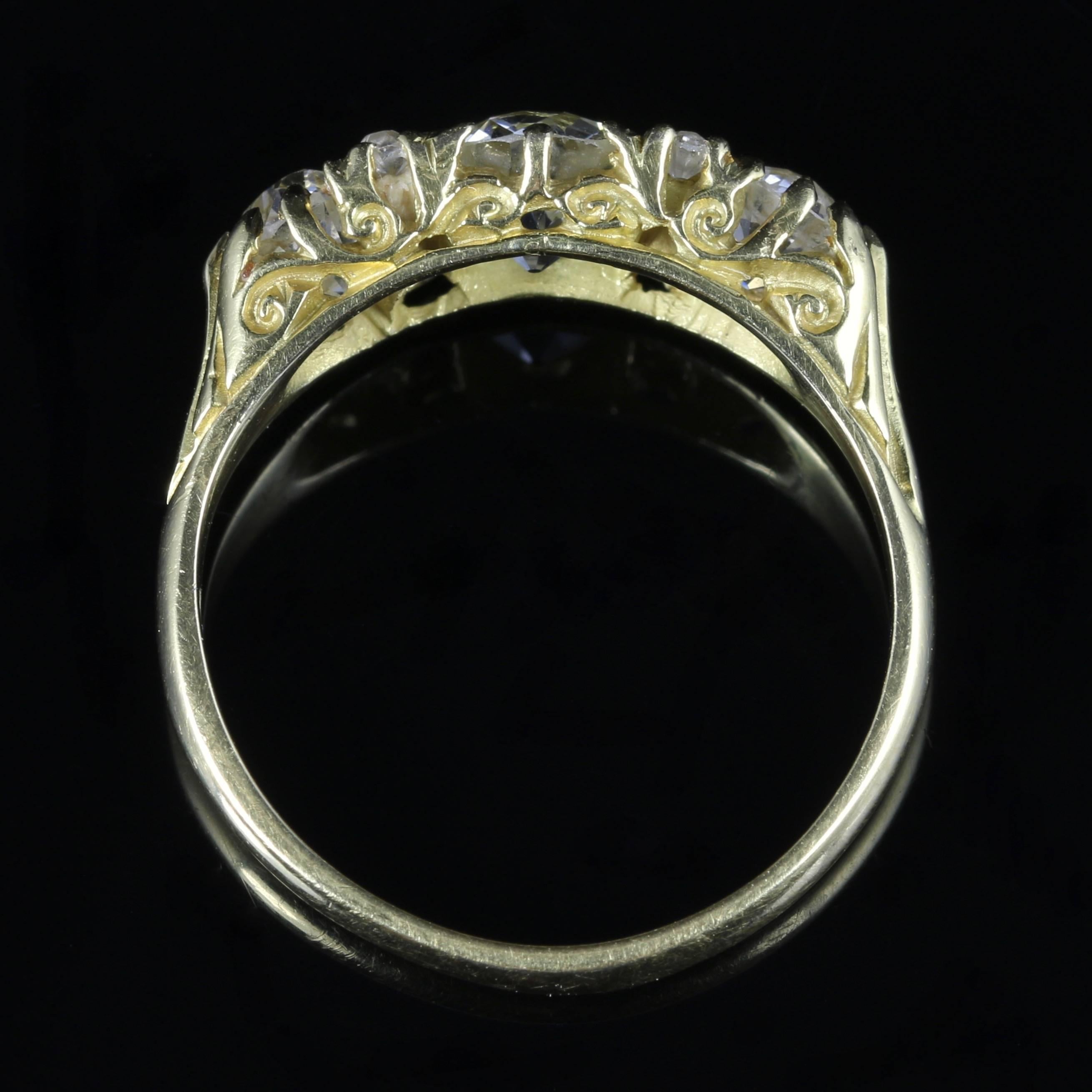 Antique Victorian Diamond Ring 18 Carat Gold 2.20 Carat Diamonds 1