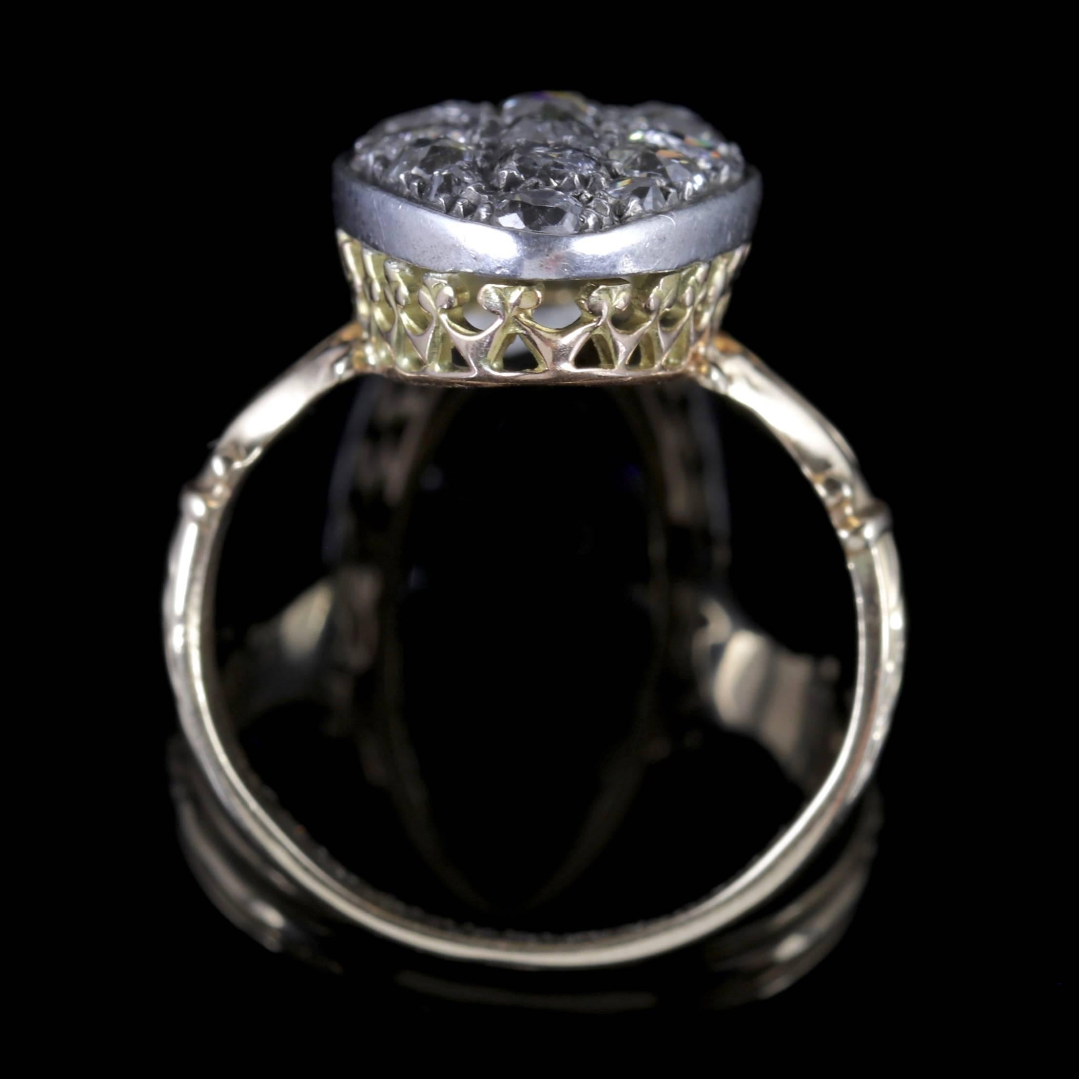 Women's Antique Victorian Diamond Ring 18ct Gold Marquise 3ct Diamonds Circa 1880